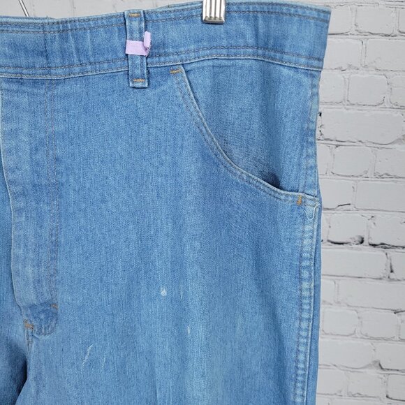 VTG Wrangler Blue Denim Straight Leg High Rise Jeans Retro Western Size (36x31) - Picture 10 of 12